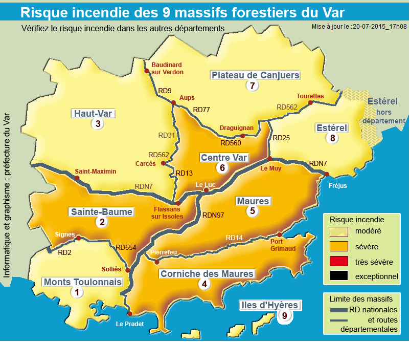 Les Risques D incendie Dans Les Massifs Forestiers Du Var Ce Mardi 
