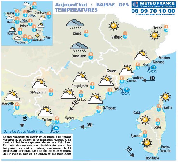 Météo baisse des températures sur la Côte d'Azur NiceMatin